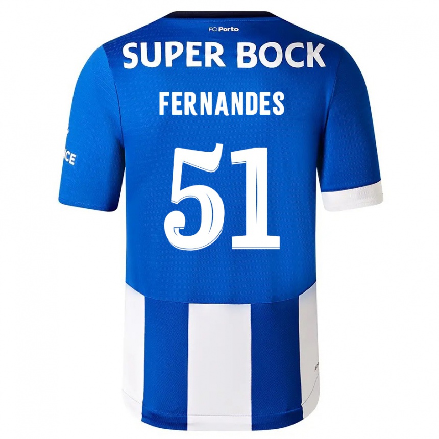 Niño Fútbol Camiseta Diogo Fernandes #51 Azul Blanco 1ª Equipación 2023/24 México