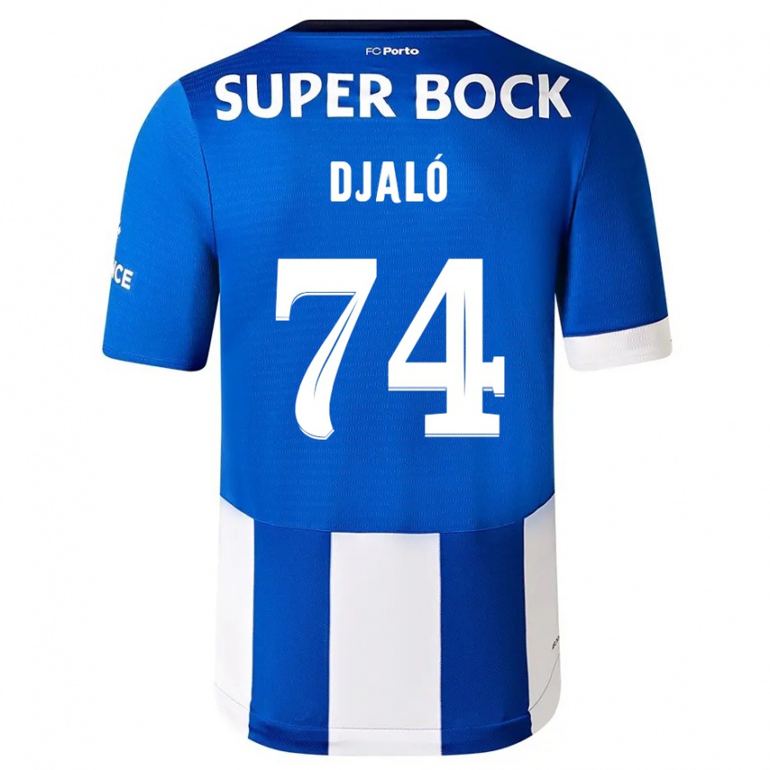 Niño Fútbol Camiseta Ussumane Djaló #74 Azul Blanco 1ª Equipación 2023/24 México