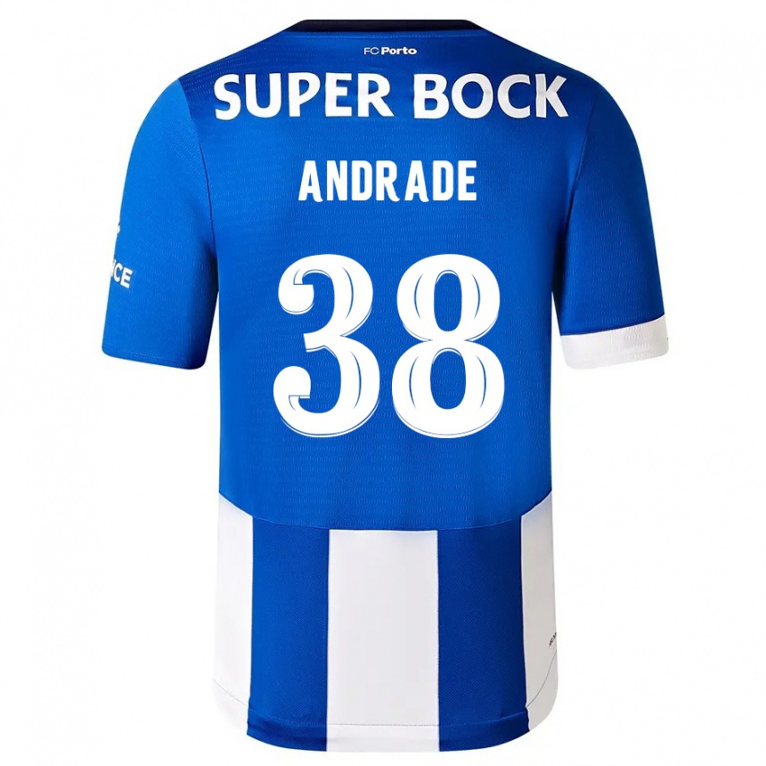Niño Fútbol Camiseta Fernando Andrade #38 Azul Blanco 1ª Equipación 2023/24 México