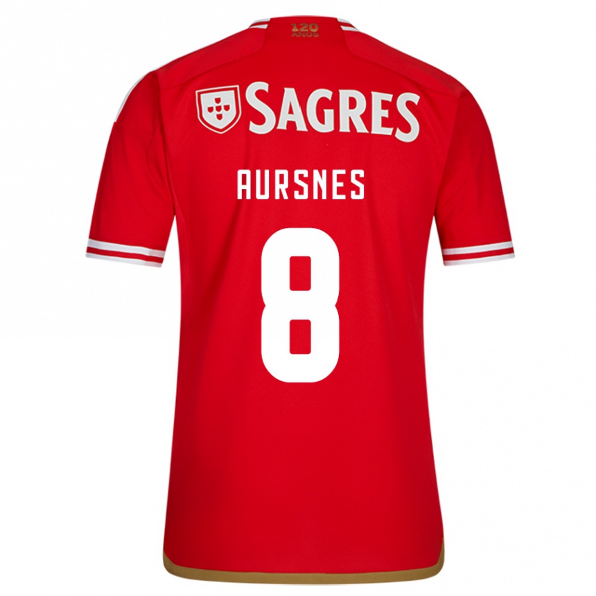 Niño Fútbol Camiseta Fredrik Aursnes #8 Rojo 1ª Equipación 2023/24 México