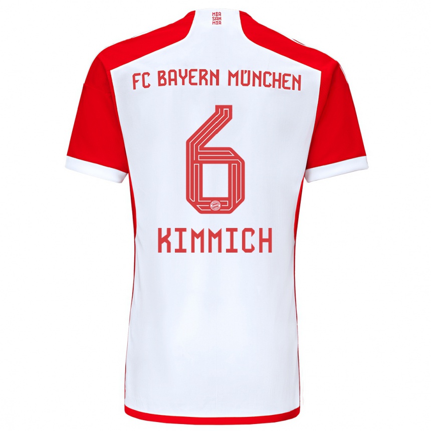 Niño Fútbol Camiseta Joshua Kimmich #6 Rojo Blanco 1ª Equipación 2023/24 México