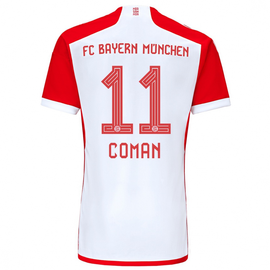 Niño Fútbol Camiseta Kingsley Coman #11 Rojo Blanco 1ª Equipación 2023/24 México