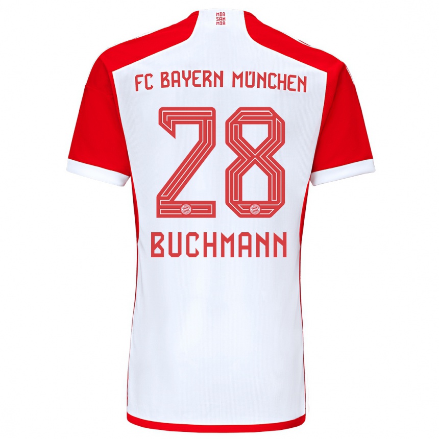 Niño Fútbol Camiseta Tarek Buchmann #28 Rojo Blanco 1ª Equipación 2023/24 México