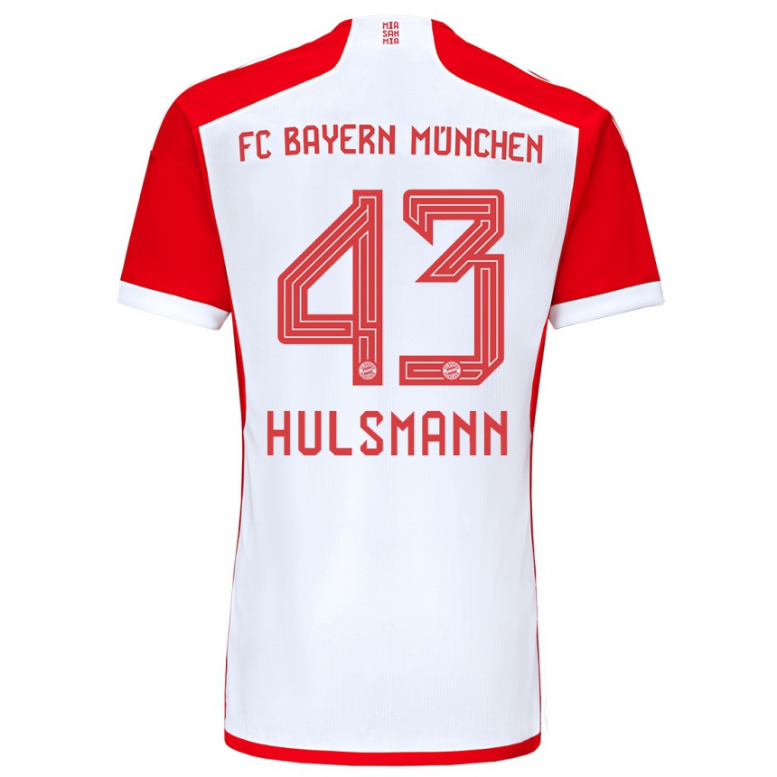 Niño Fútbol Camiseta Tom Hulsmann #43 Rojo Blanco 1ª Equipación 2023/24 México