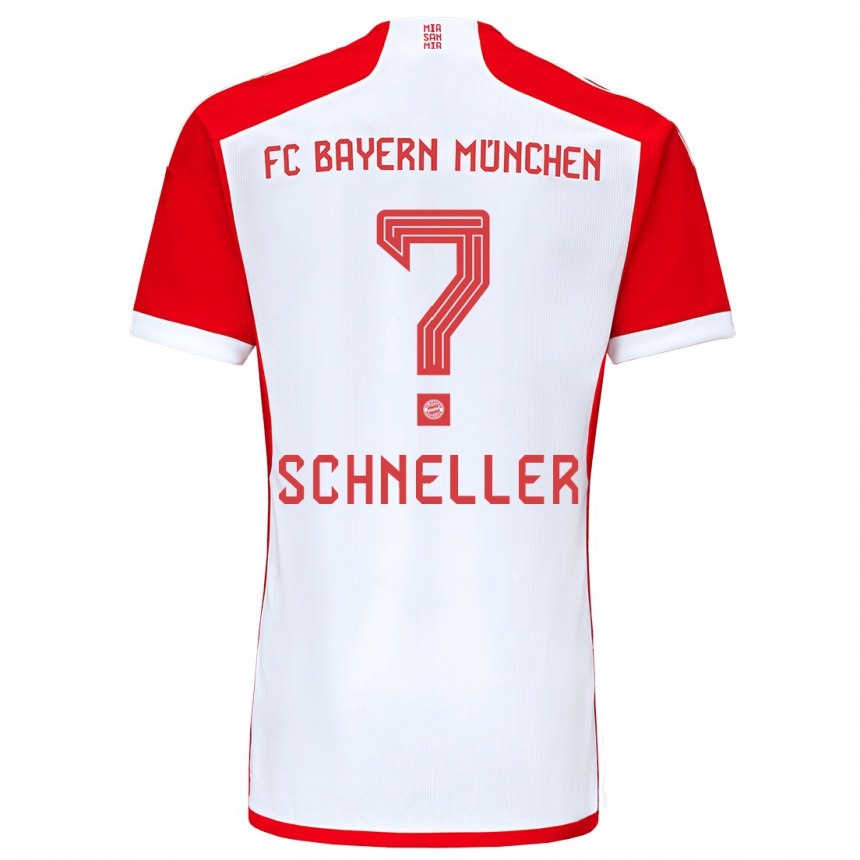 Niño Fútbol Camiseta Lukas Schneller #0 Rojo Blanco 1ª Equipación 2023/24 México