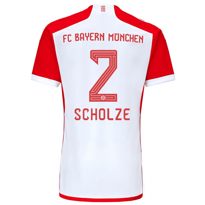 Niño Fútbol Camiseta Max Scholze #2 Rojo Blanco 1ª Equipación 2023/24 México