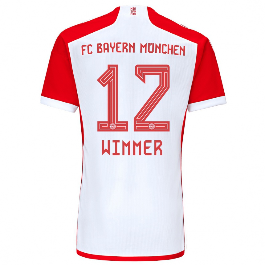 Niño Fútbol Camiseta Benedikt Wimmer #12 Rojo Blanco 1ª Equipación 2023/24 México