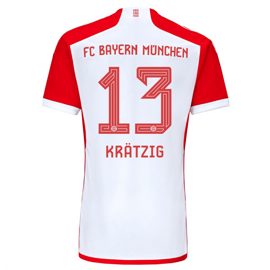 Niño Fútbol Camiseta Frans Krätzig #13 Rojo Blanco 1ª Equipación 2023/24 México