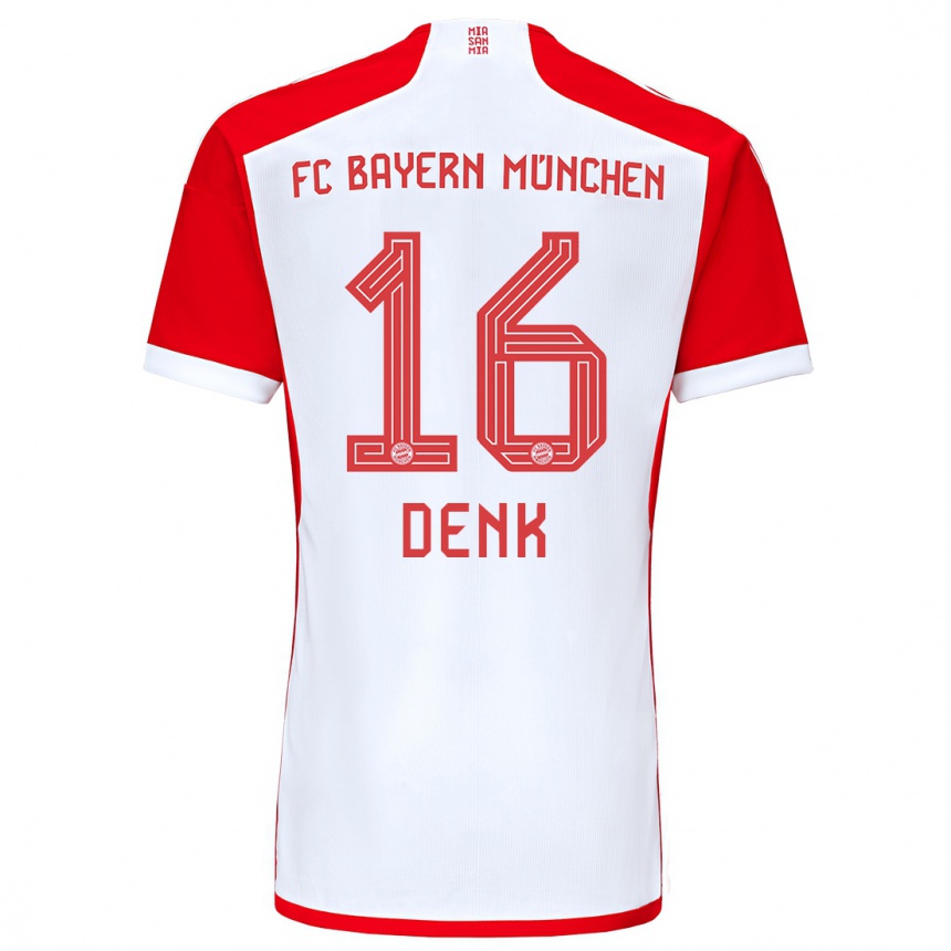 Niño Fútbol Camiseta Luca Denk #16 Rojo Blanco 1ª Equipación 2023/24 México