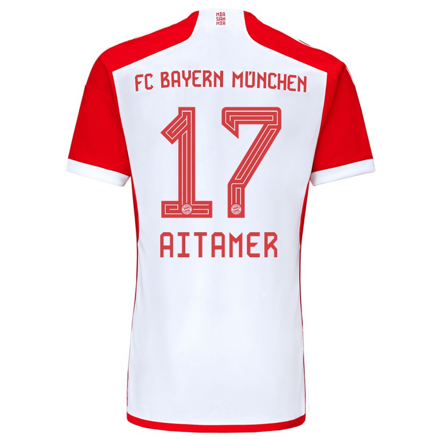 Niño Fútbol Camiseta Younes Aitamer #17 Rojo Blanco 1ª Equipación 2023/24 México