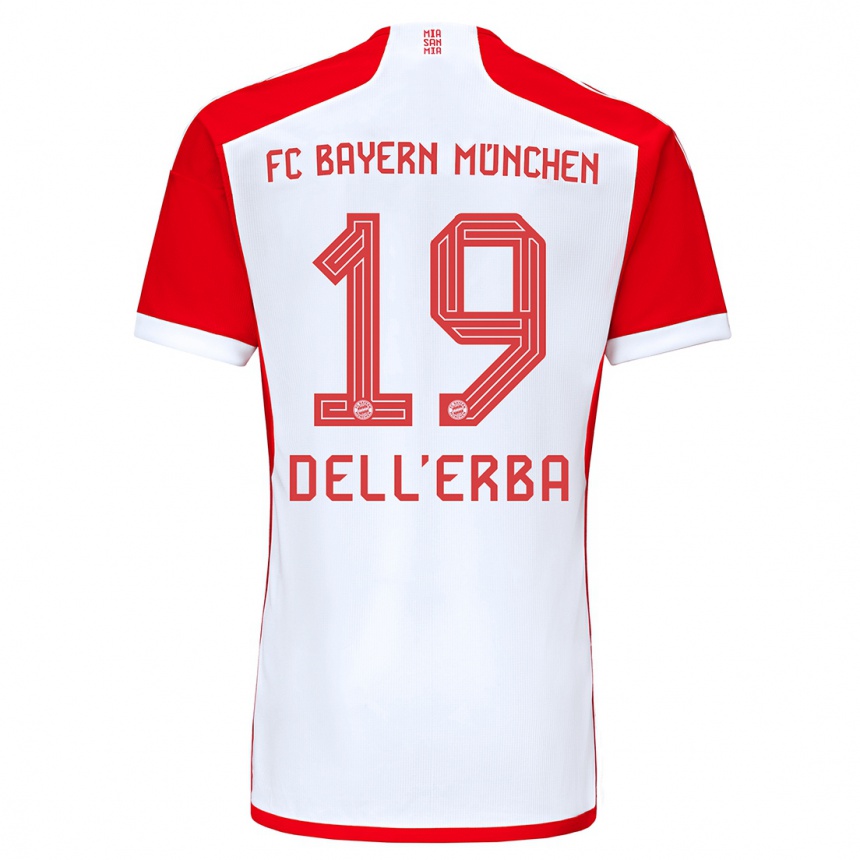 Niño Fútbol Camiseta Davide Dell'erba #19 Rojo Blanco 1ª Equipación 2023/24 México