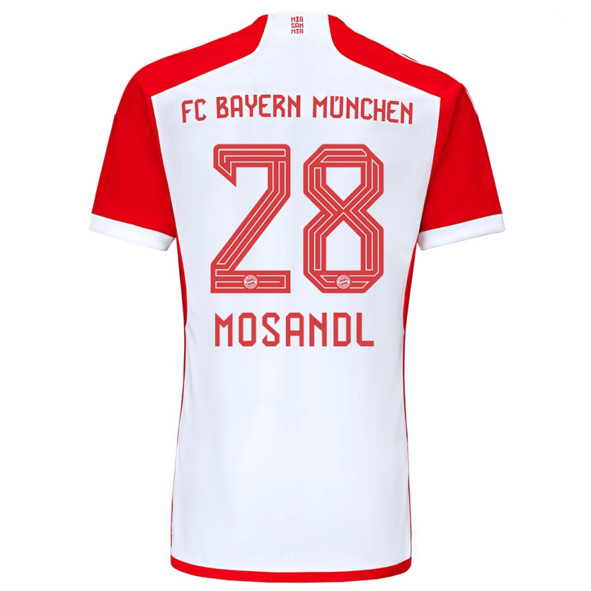 Niño Fútbol Camiseta Moritz Mosandl #28 Rojo Blanco 1ª Equipación 2023/24 México