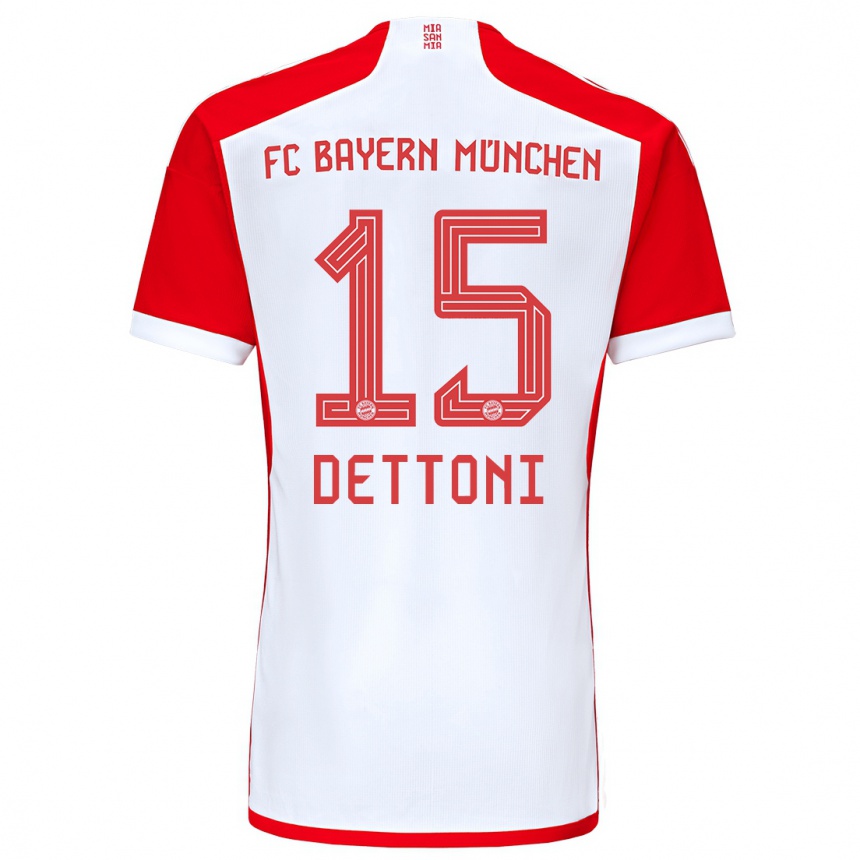 Niño Fútbol Camiseta Grayson Dettoni #15 Rojo Blanco 1ª Equipación 2023/24 México