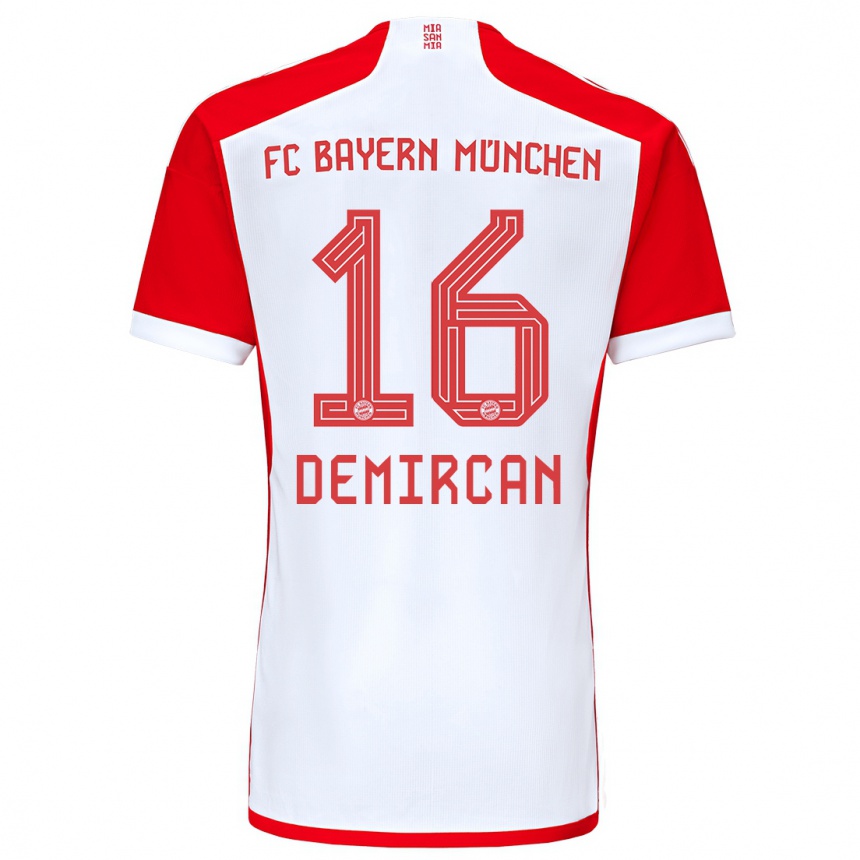 Niño Fútbol Camiseta Emirhan Demircan #16 Rojo Blanco 1ª Equipación 2023/24 México