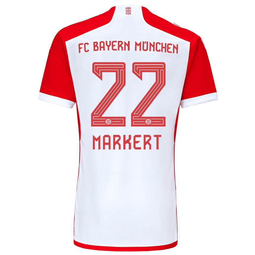 Niño Fútbol Camiseta Leon Markert #22 Rojo Blanco 1ª Equipación 2023/24 México