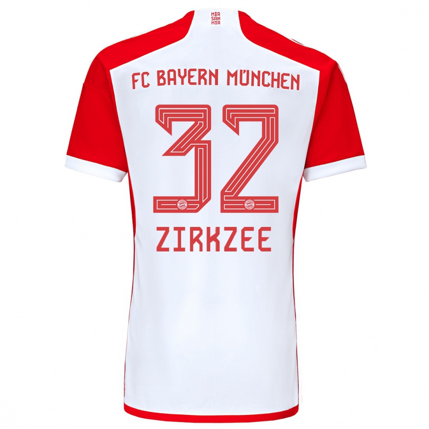 Niño Fútbol Camiseta Joshua Zirkzee #32 Rojo Blanco 1ª Equipación 2023/24 México