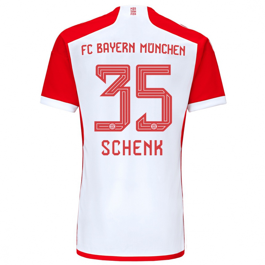 Niño Fútbol Camiseta Johannes Schenk #35 Rojo Blanco 1ª Equipación 2023/24 México