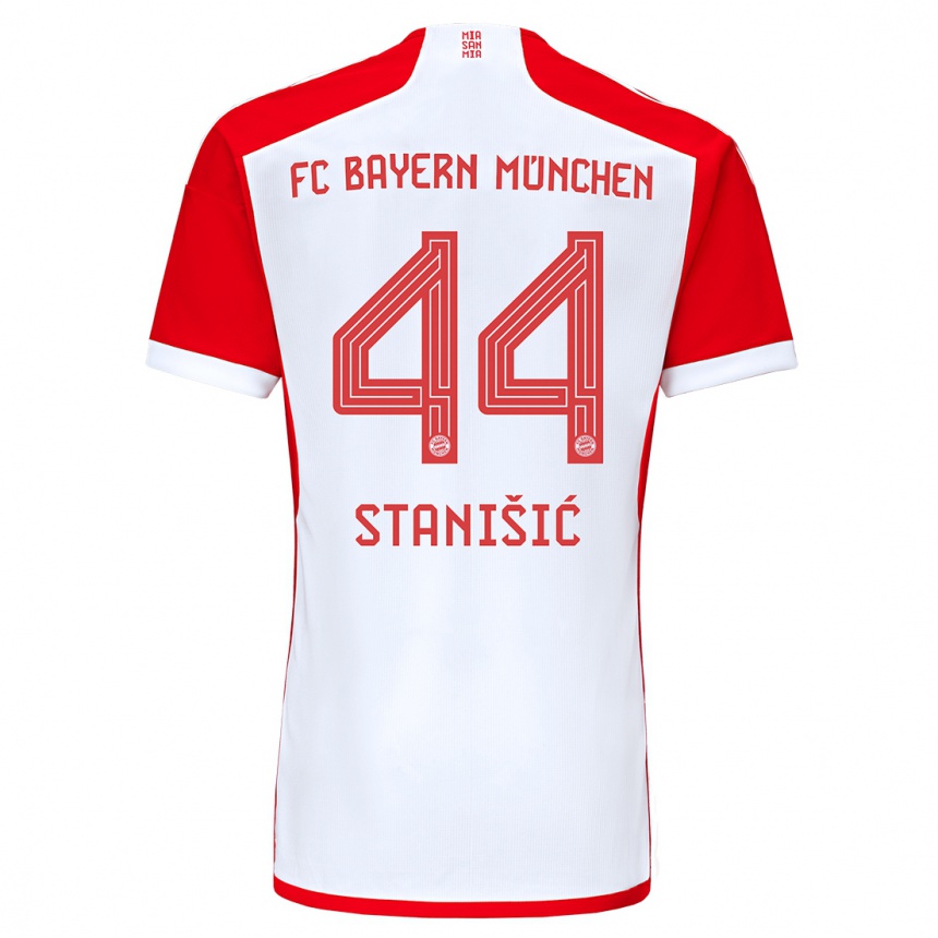 Niño Fútbol Camiseta Josip Stanisic #44 Rojo Blanco 1ª Equipación 2023/24 México