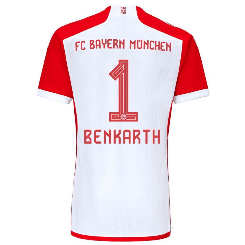 Niño Fútbol Camiseta Laura Benkarth #1 Rojo Blanco 1ª Equipación 2023/24 México