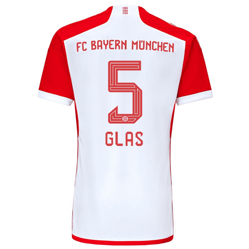 Niño Fútbol Camiseta Hanna Glas #5 Rojo Blanco 1ª Equipación 2023/24 México