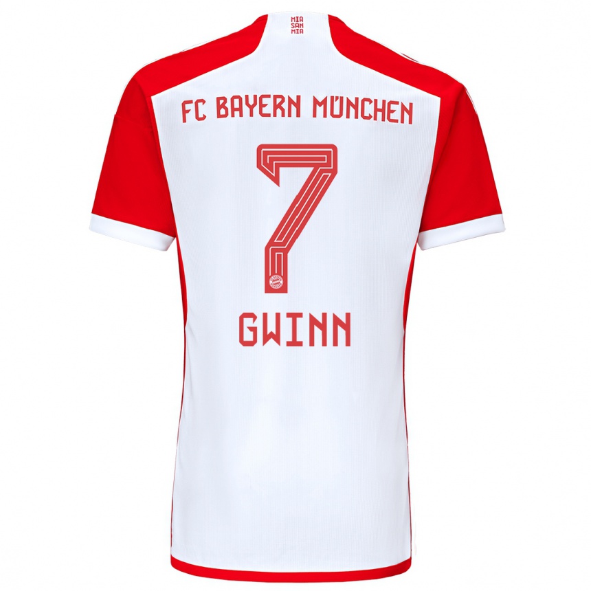 Niño Fútbol Camiseta Giulia Gwinn #7 Rojo Blanco 1ª Equipación 2023/24 México