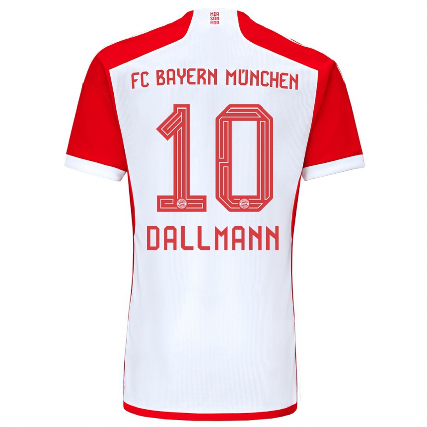 Niño Fútbol Camiseta Linda Dallmann #10 Rojo Blanco 1ª Equipación 2023/24 México