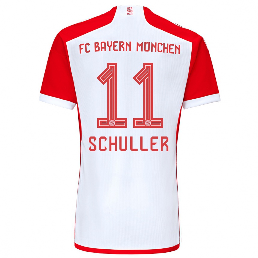 Niño Fútbol Camiseta Lea Schuller #11 Rojo Blanco 1ª Equipación 2023/24 México