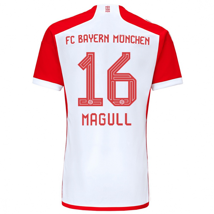 Niño Fútbol Camiseta Lina Magull #16 Rojo Blanco 1ª Equipación 2023/24 México