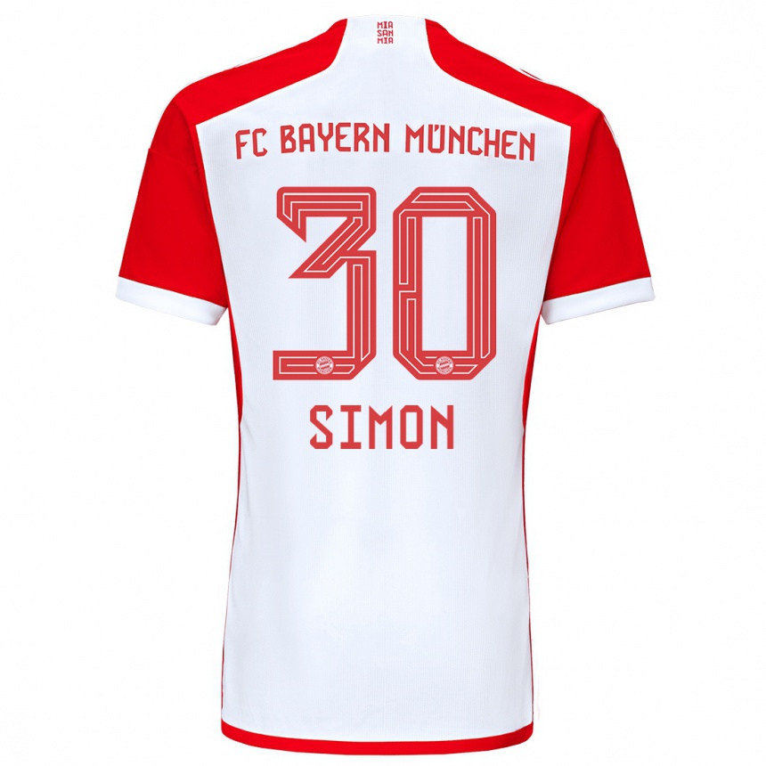 Niño Fútbol Camiseta Carolin Simon #30 Rojo Blanco 1ª Equipación 2023/24 México