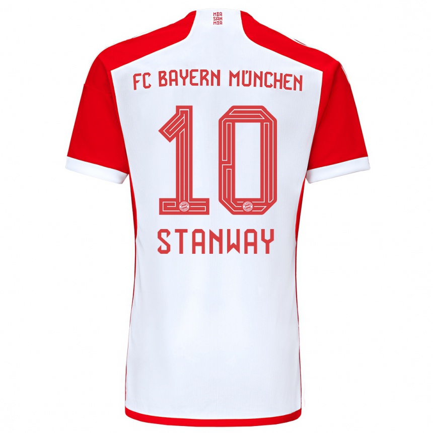 Niño Fútbol Camiseta Georgia Stanway #10 Rojo Blanco 1ª Equipación 2023/24 México