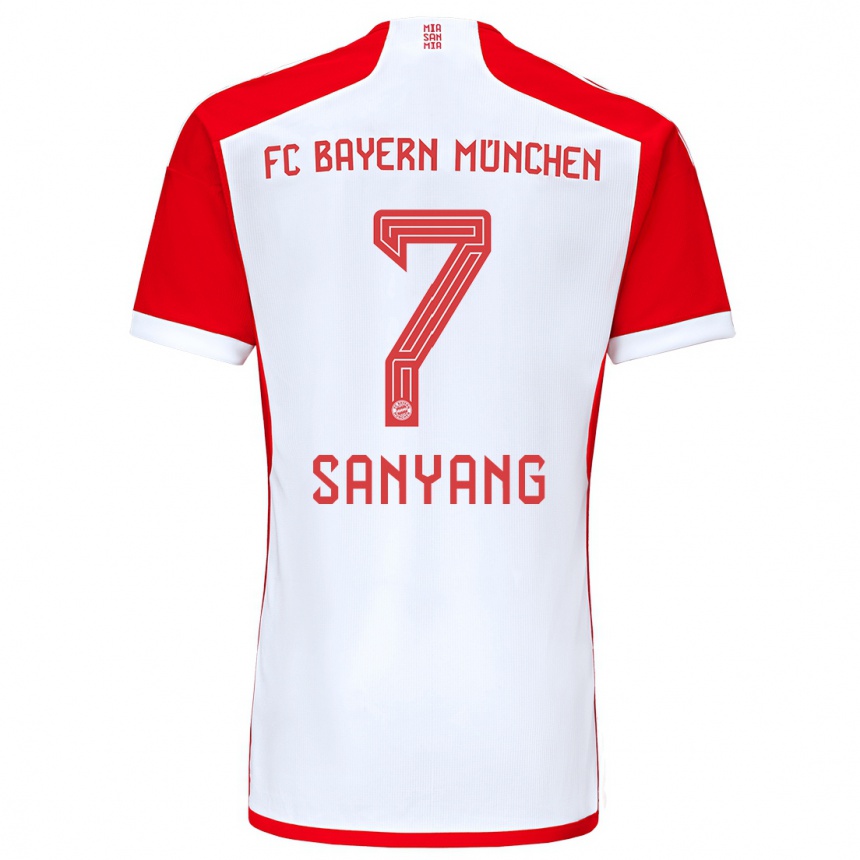 Niño Fútbol Camiseta Mamin Sanyang #7 Rojo Blanco 1ª Equipación 2023/24 México