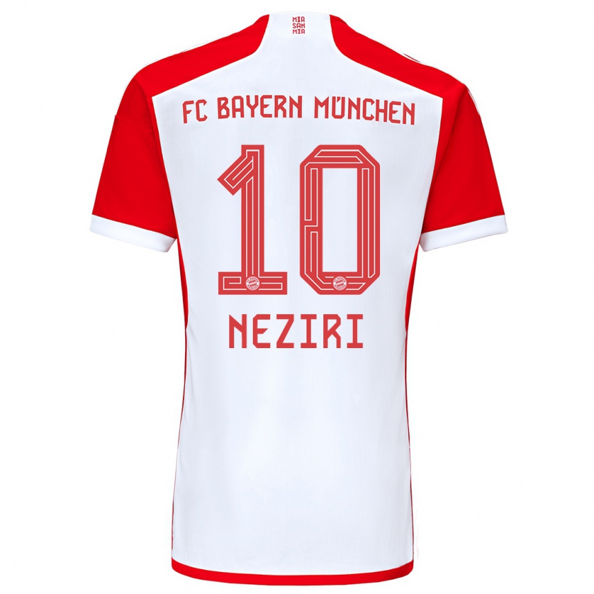 Niño Fútbol Camiseta Behar Neziri #10 Rojo Blanco 1ª Equipación 2023/24 México