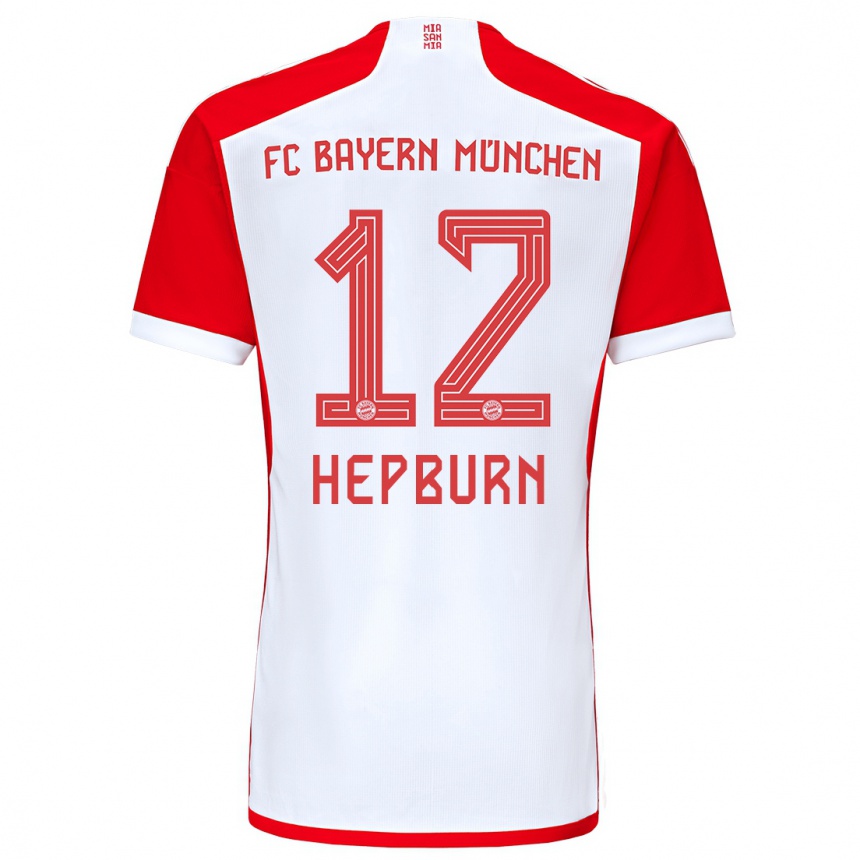 Niño Fútbol Camiseta Barry Hepburn #12 Rojo Blanco 1ª Equipación 2023/24 México