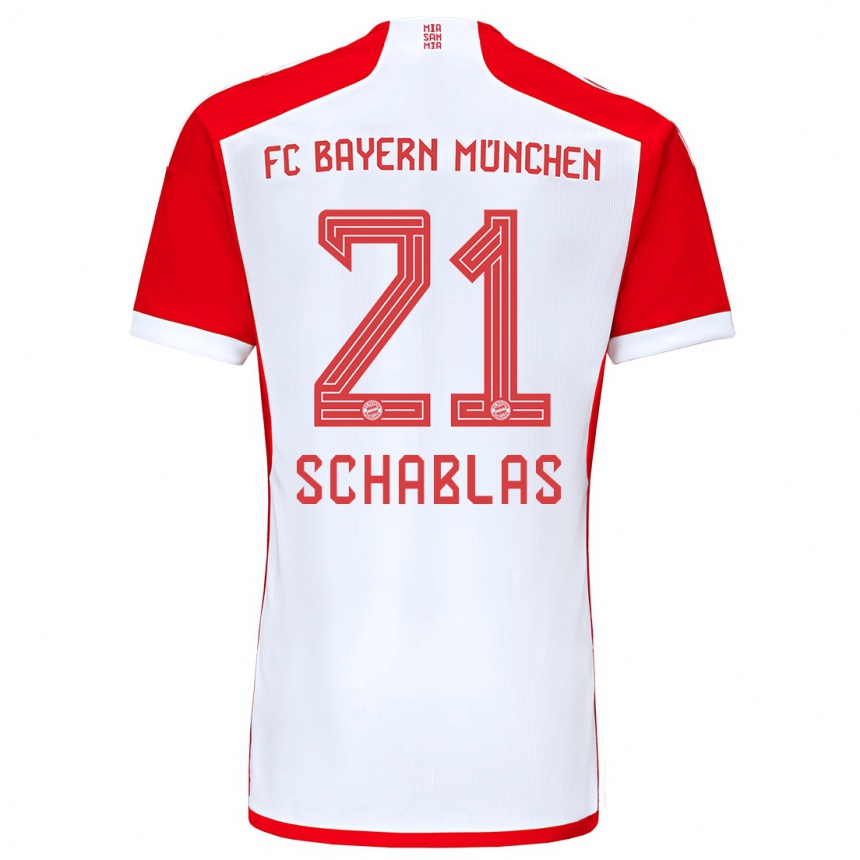 Niño Fútbol Camiseta Matteo Schablas #21 Rojo Blanco 1ª Equipación 2023/24 México