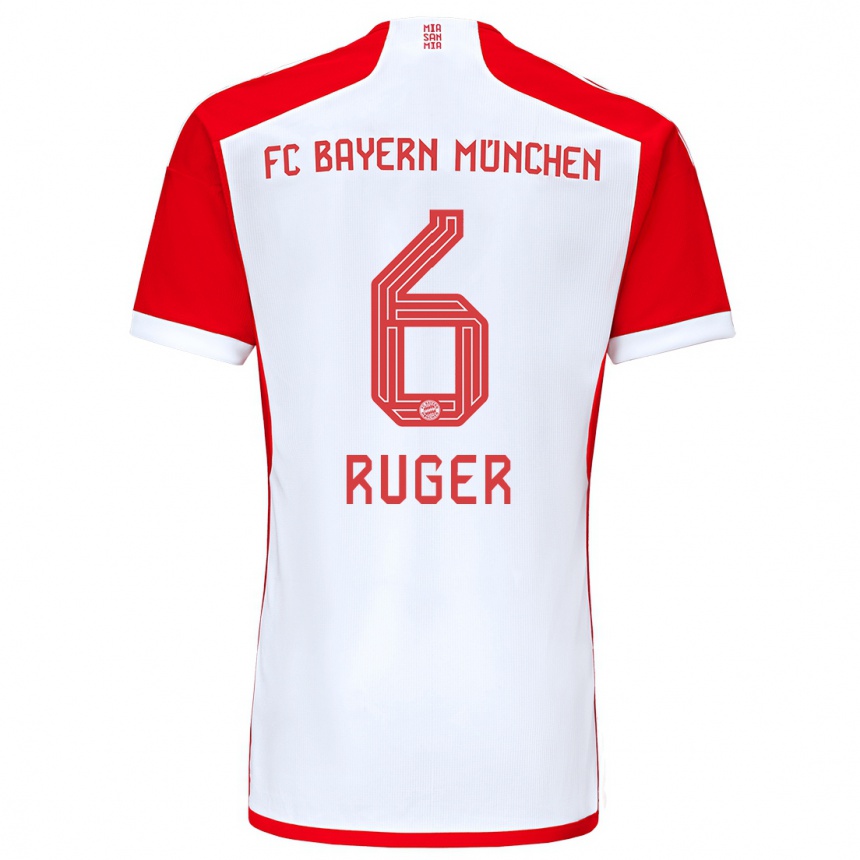 Niño Fútbol Camiseta Kurt Ruger #6 Rojo Blanco 1ª Equipación 2023/24 México