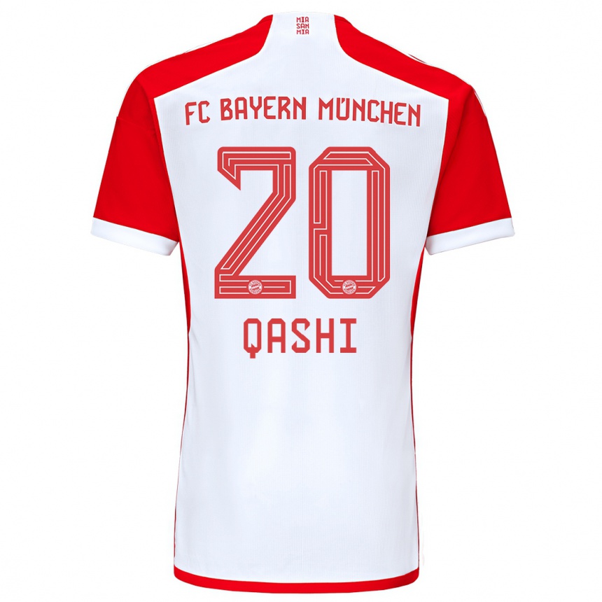 Niño Fútbol Camiseta Yousef Qashi #20 Rojo Blanco 1ª Equipación 2023/24 México