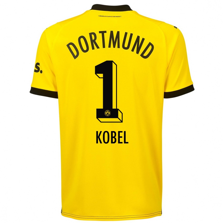 Niño Fútbol Camiseta Gregor Kobel #1 Amarillo 1ª Equipación 2023/24 México