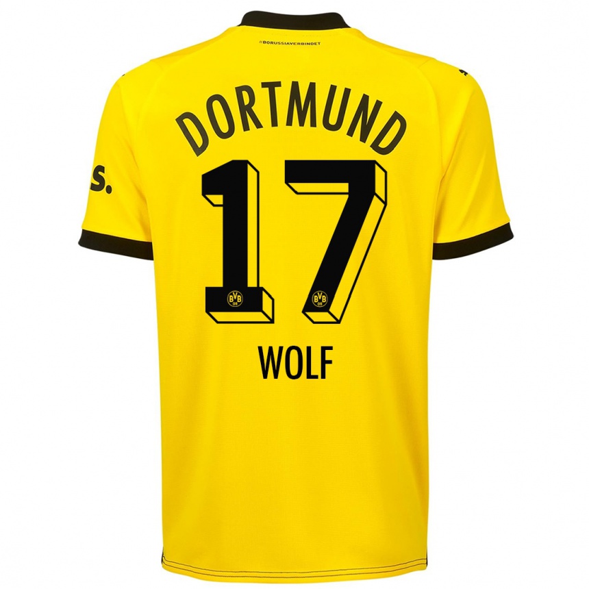 Niño Fútbol Camiseta Marius Wolf #17 Amarillo 1ª Equipación 2023/24 México