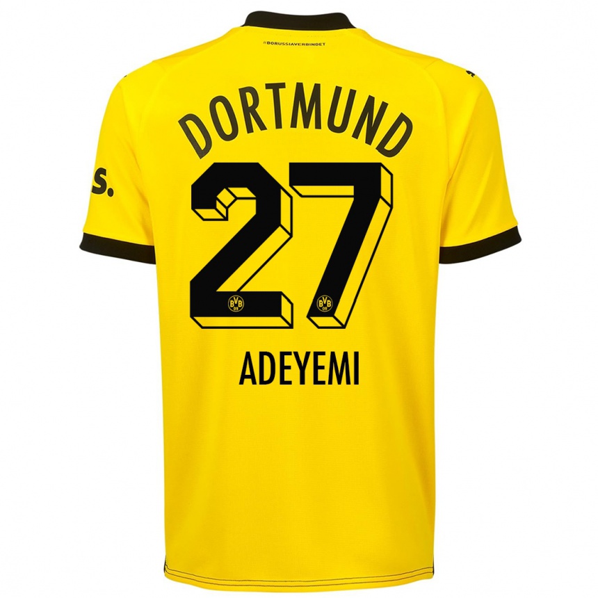 Niño Fútbol Camiseta Karim Adeyemi #27 Amarillo 1ª Equipación 2023/24 México