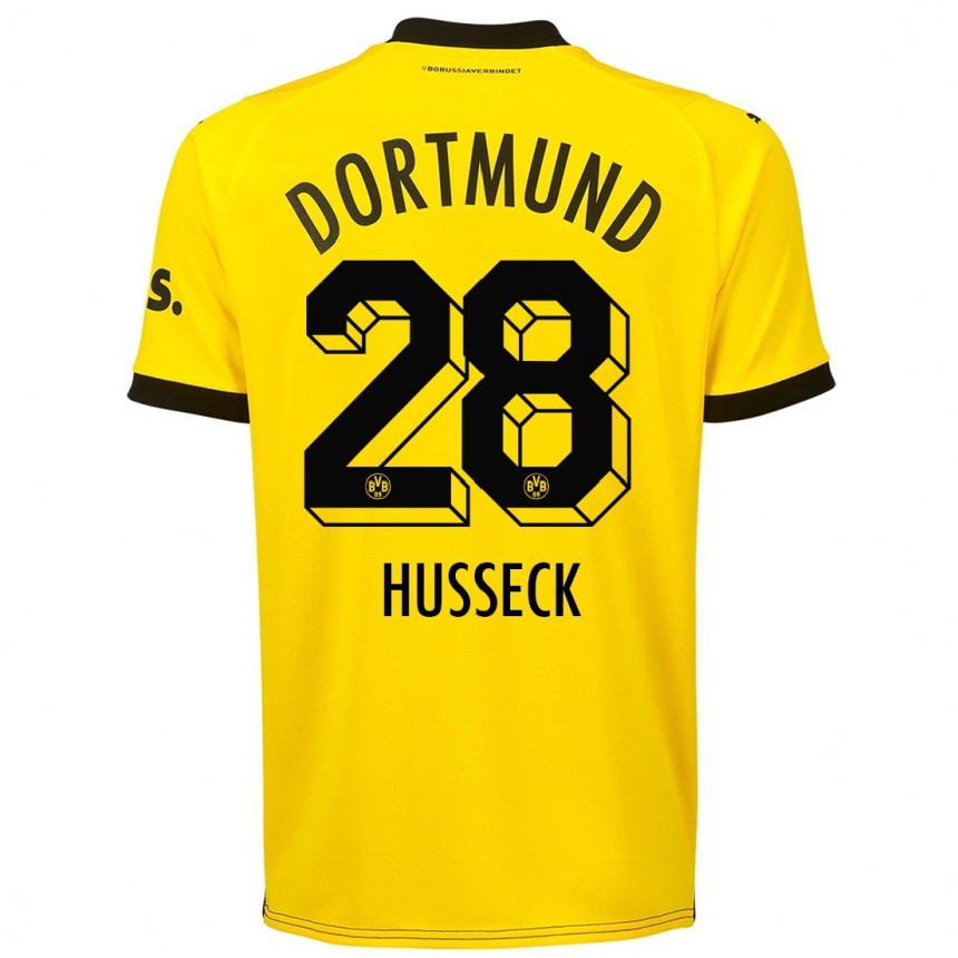 Niño Fútbol Camiseta Jonah Husseck #28 Amarillo 1ª Equipación 2023/24 México