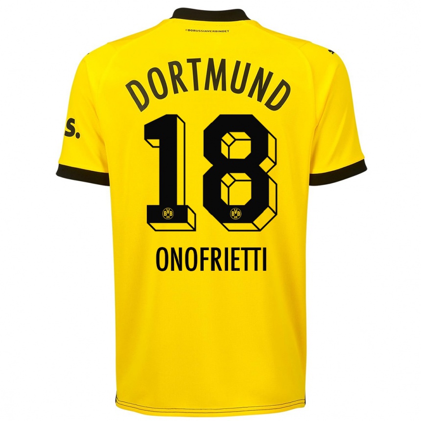 Niño Fútbol Camiseta Vincenzo Onofrietti #18 Amarillo 1ª Equipación 2023/24 México