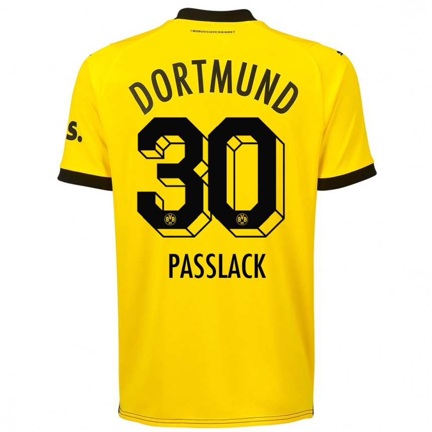 Niño Fútbol Camiseta Felix Passlack #30 Amarillo 1ª Equipación 2023/24 México