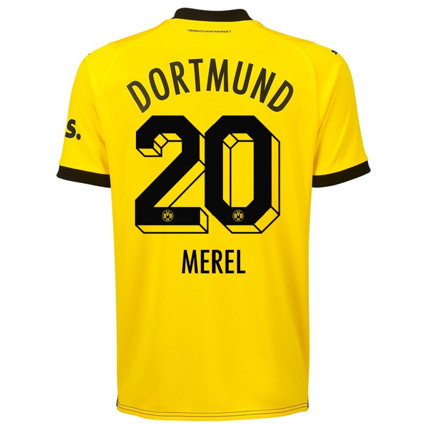 Niño Fútbol Camiseta Freriks Merel #20 Amarillo 1ª Equipación 2023/24 México