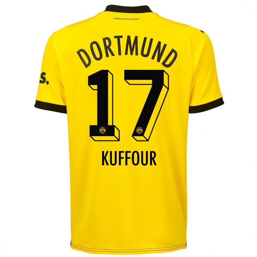 Niño Fútbol Camiseta Lloyd-Addo Kuffour #17 Amarillo 1ª Equipación 2023/24 México