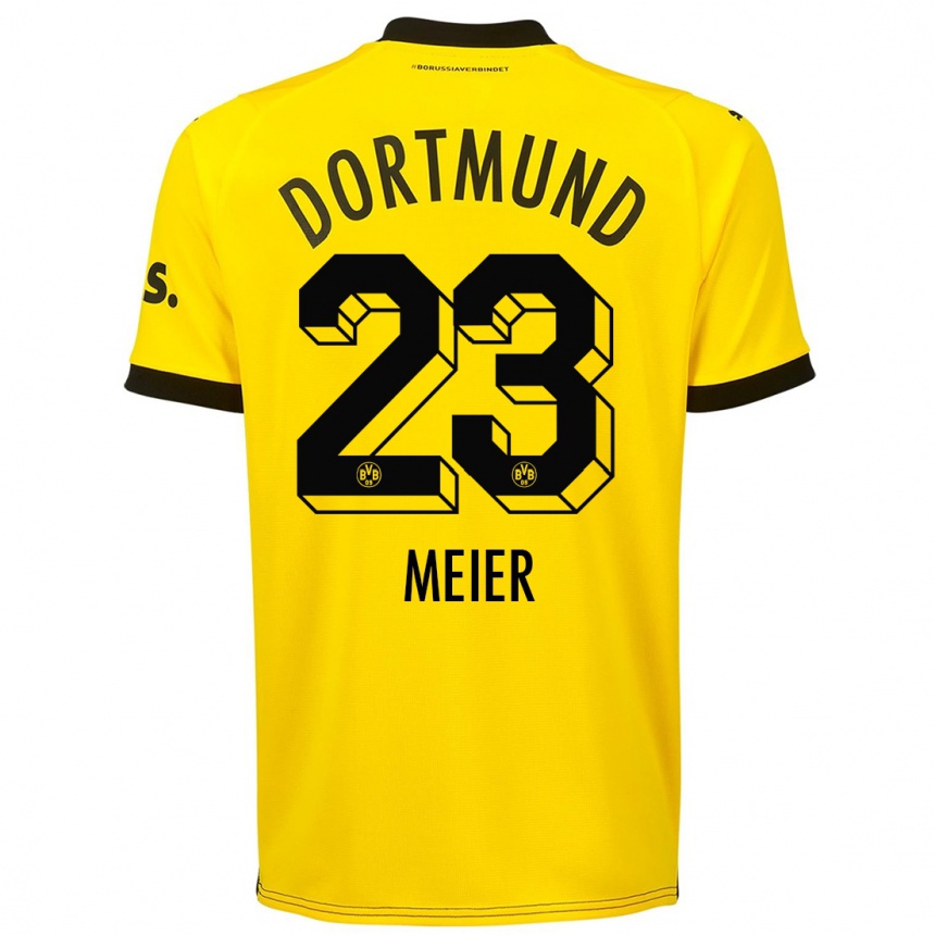 Niño Fútbol Camiseta Maximilian Meier #23 Amarillo 1ª Equipación 2023/24 México