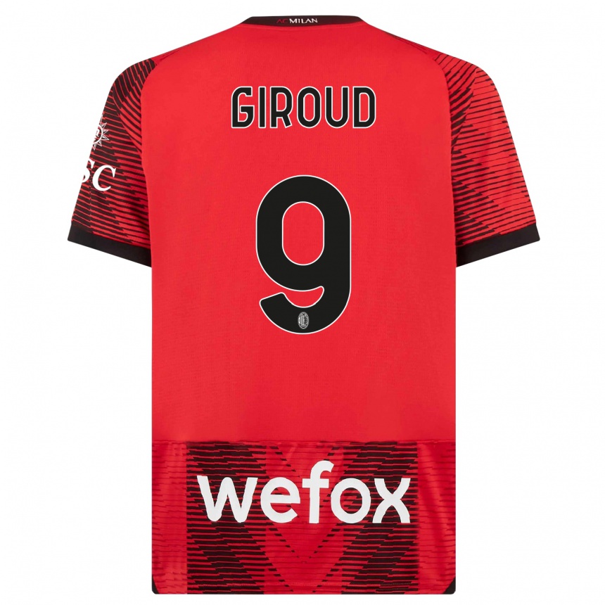 Niño Fútbol Camiseta Olivier Giroud #9 Negro Rojo 1ª Equipación 2023/24 México