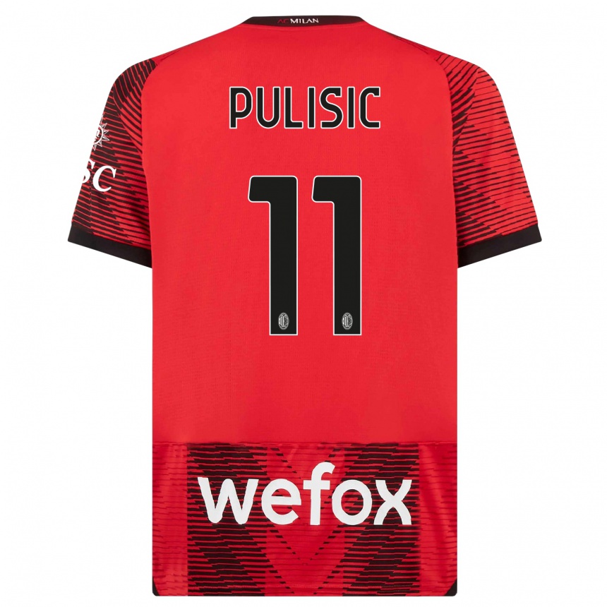 Niño Fútbol Camiseta Christian Pulisic #11 Negro Rojo 1ª Equipación 2023/24 México