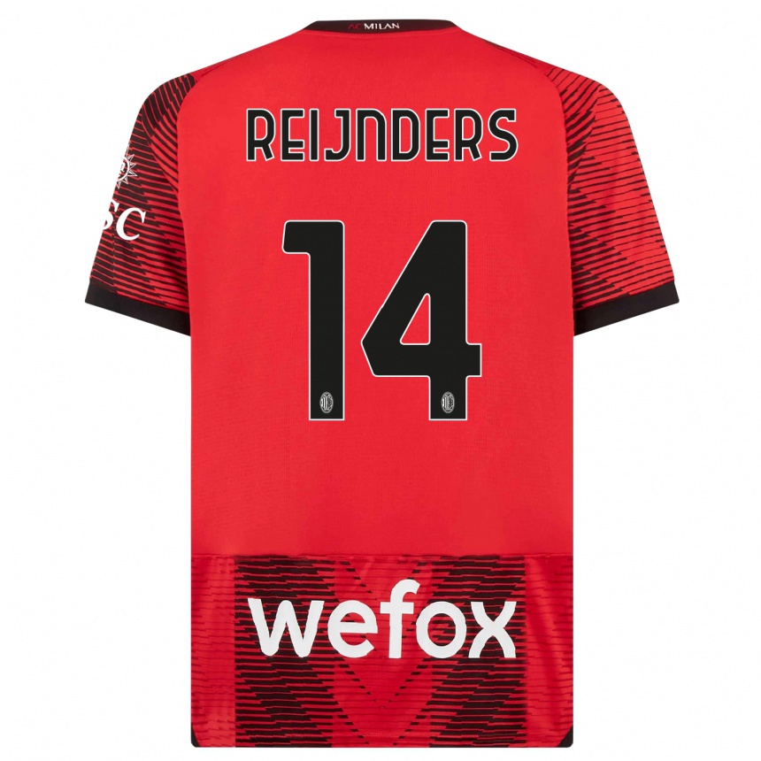 Niño Fútbol Camiseta Tijjani Reijnders #14 Negro Rojo 1ª Equipación 2023/24 México