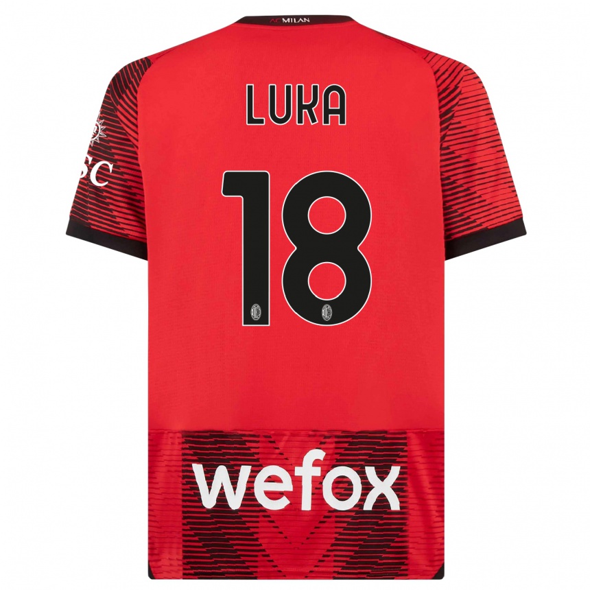 Niño Fútbol Camiseta Luka Romero #18 Negro Rojo 1ª Equipación 2023/24 México