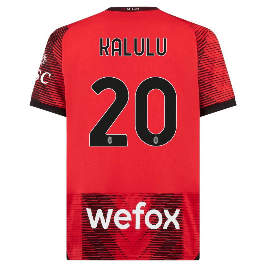 Niño Fútbol Camiseta Pierre Kalulu #20 Negro Rojo 1ª Equipación 2023/24 México